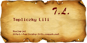 Tepliczky Lili névjegykártya