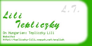 lili tepliczky business card